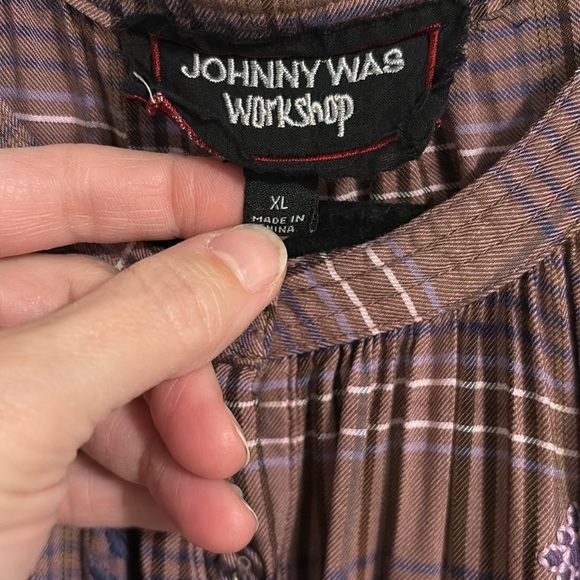 Johnny Was Poet shirt XL plaid - Picture 2 of 5